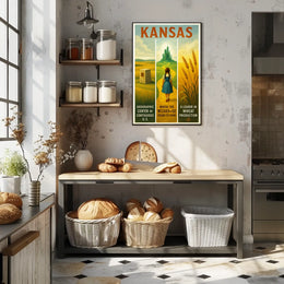 Kansas - Land of Oz and Wheat Poster