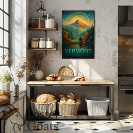 Vermont Autumn Surrealism Travel Poster