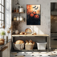 Halloween Pumpkins Spooky Vibes Artistic Poster