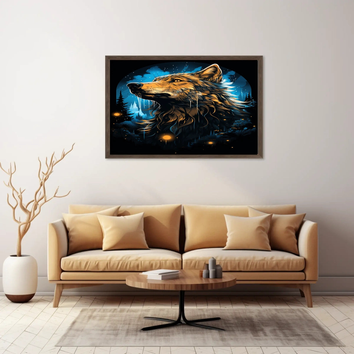 Majestic Wolf Under The Night Sky Poster