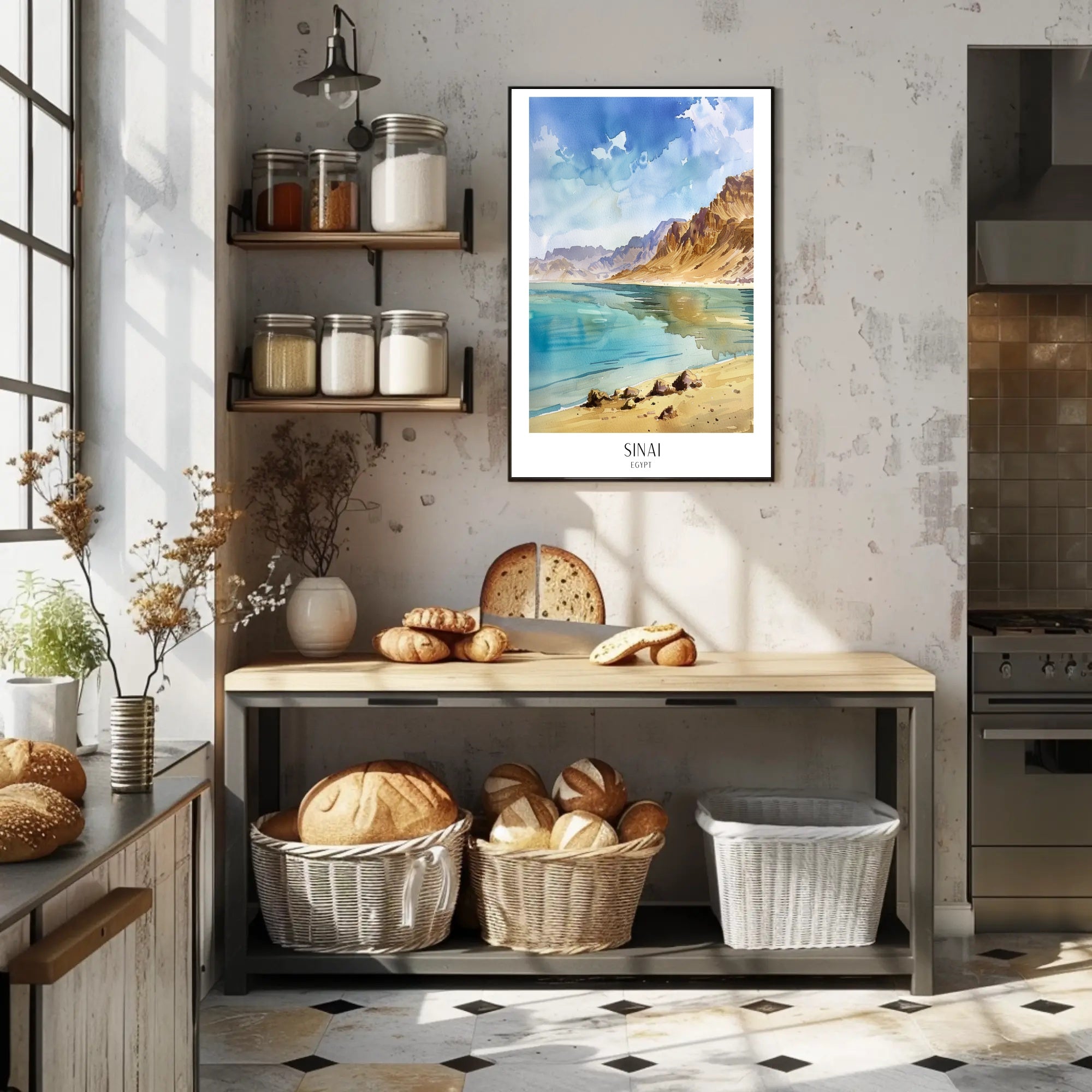 Sinai Serene Landscape Watercolor Travel Poster PosterGoat
