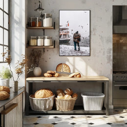 Winter Embrace By The Sea Poster
