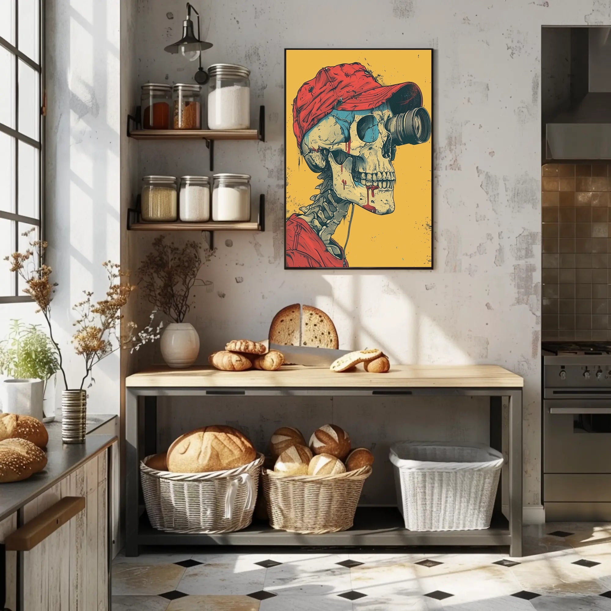 Skull with Lens Poster for Unique Wall Art Decor PosterGoat