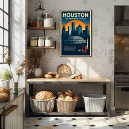 Houston Travel Poster Vintage Wall Art Print