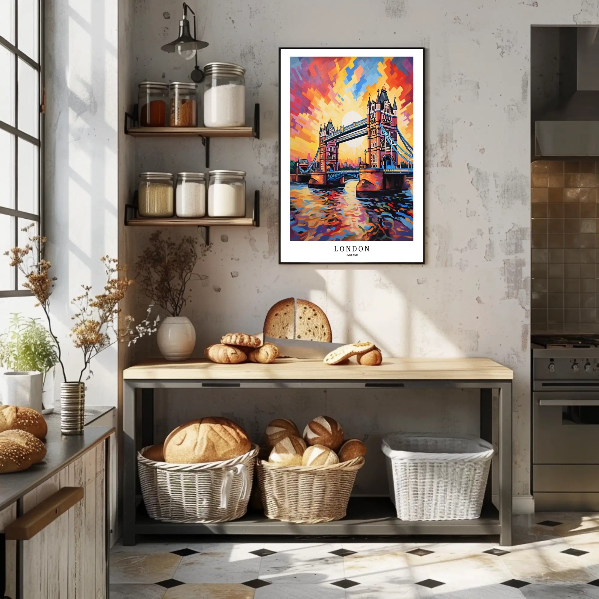 London Bridge in Vibrant Colors Poster PosterGoat