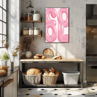 Pastel Pink Abstract Letters Artistic Poster PosterGoat