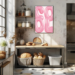 Pastel Pink Abstract Letters Artistic Poster PosterGoat