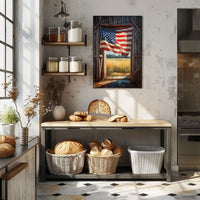 Flag Drape Rustic Barn American Flag Art Farmhouse Poster