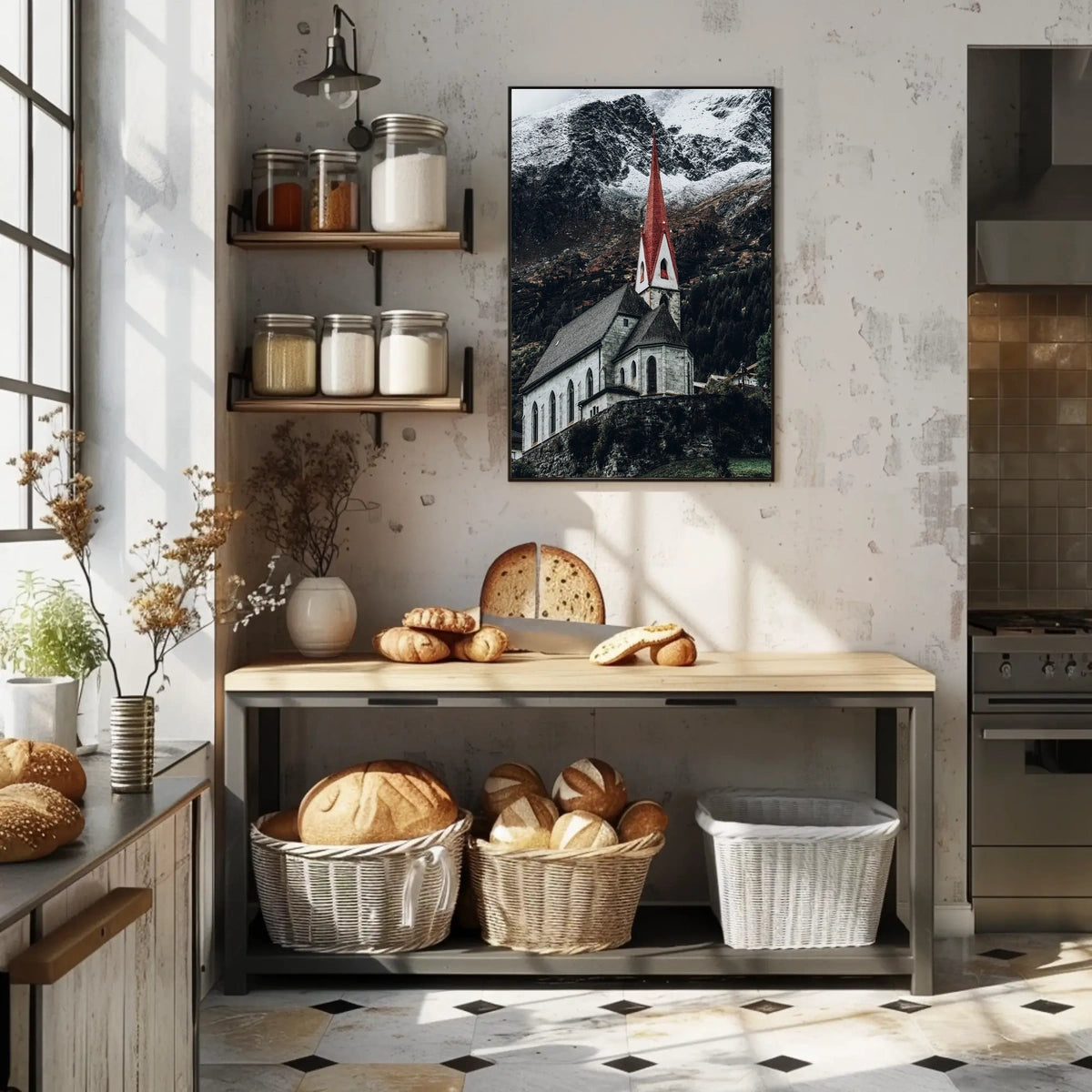 Alpine Church In Winter Poster