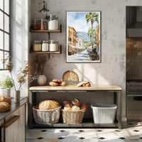 Charming Mediterranean Street Poster PosterGoat