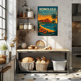 Honolulu Aloha Spirit Vintage Travel Poster Art