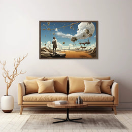 Surreal Fantasy Landscape with Floating Rock Formations Poster