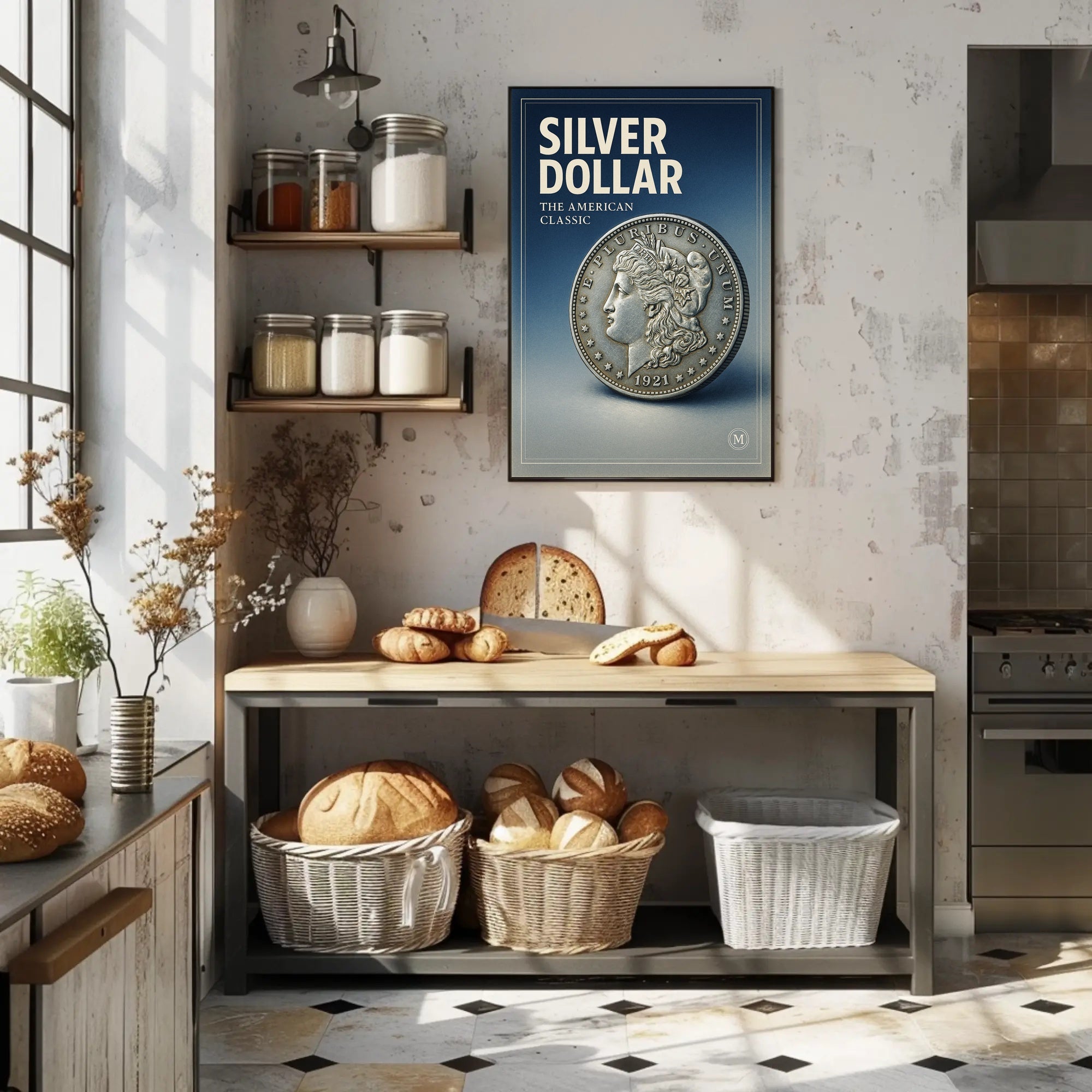 Silver Dollar The American Classic Poster PosterGoat