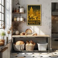 Kansas City Plaza in Gold Poster
