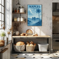 Naples Florida Poster Wall Art Coastal Beach Vibes 18x24