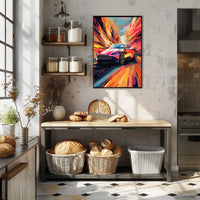 Luxury Speed: Vibrant Pop Art Sports Car Poster