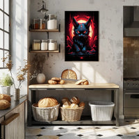 Mystical Cat Poster: Surreal Fantasy Art Print