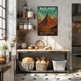 Badlands National Park Vintage Adventure Poster Print