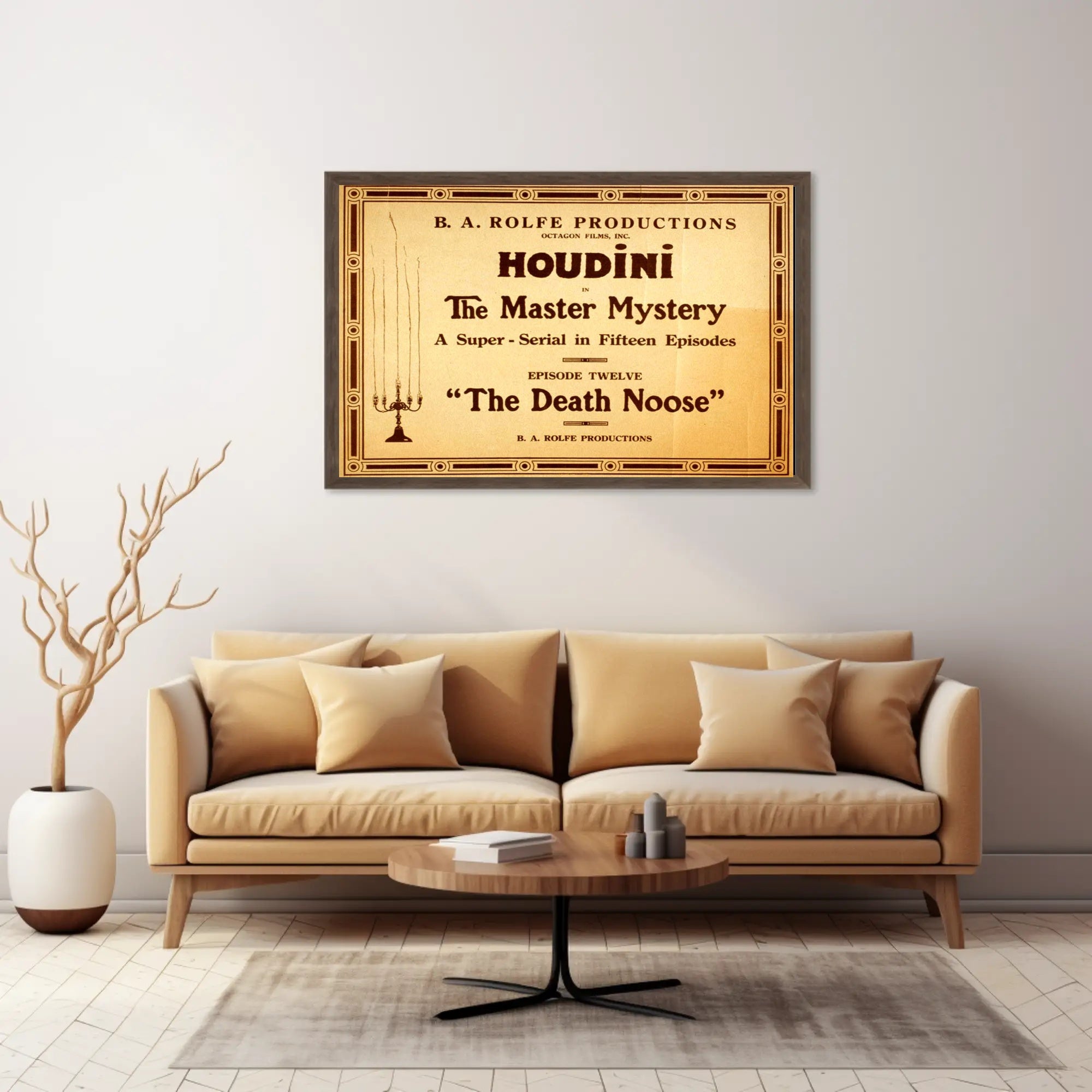 Houdini Vintage Film Serial Advertisement Cultural Poster