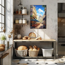 Parisian Street Scene: Vibrant European City Poster