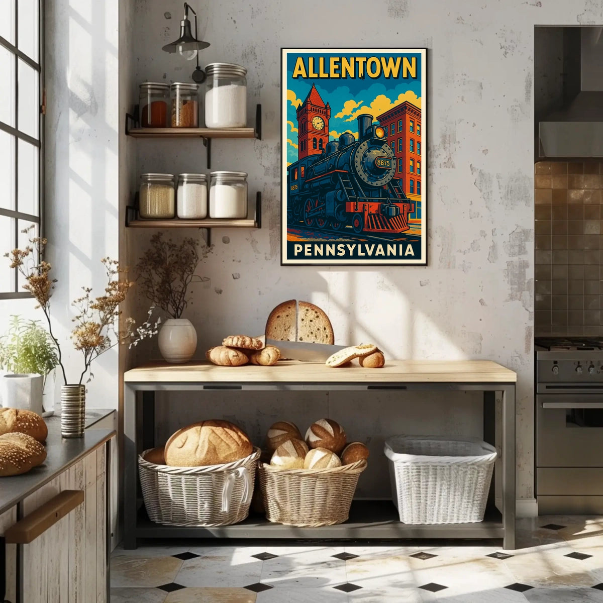 Allentown, Pennsylvania Vintage Travel Poster