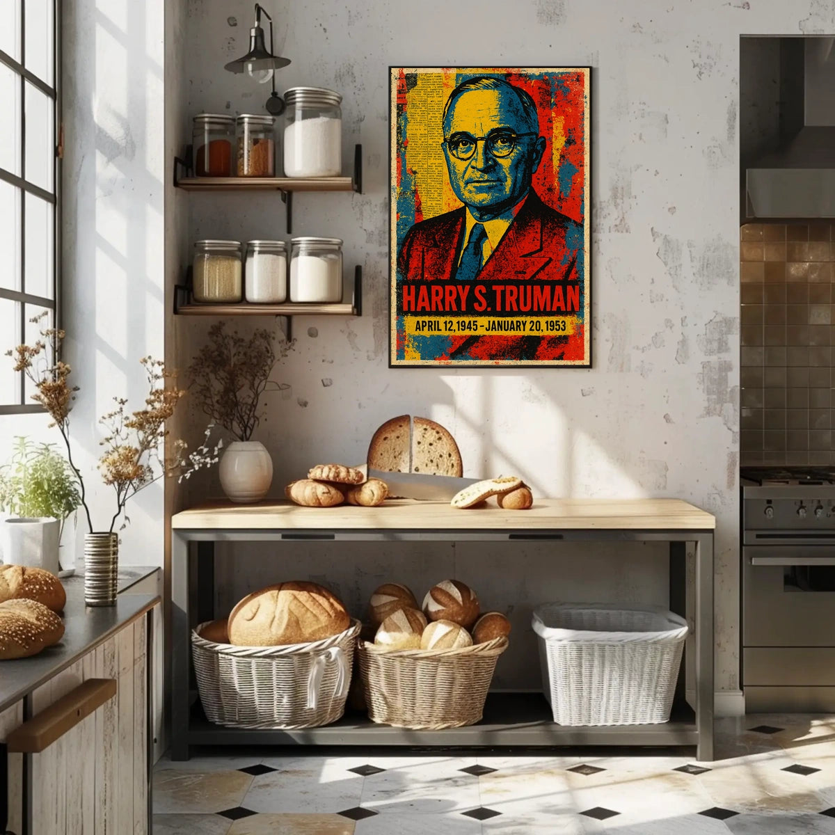 Harry S. Truman 33rd President of the United States Street Art Mashup Poster