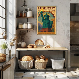 Liberty Torch Vintage Cultural Heritage Poster