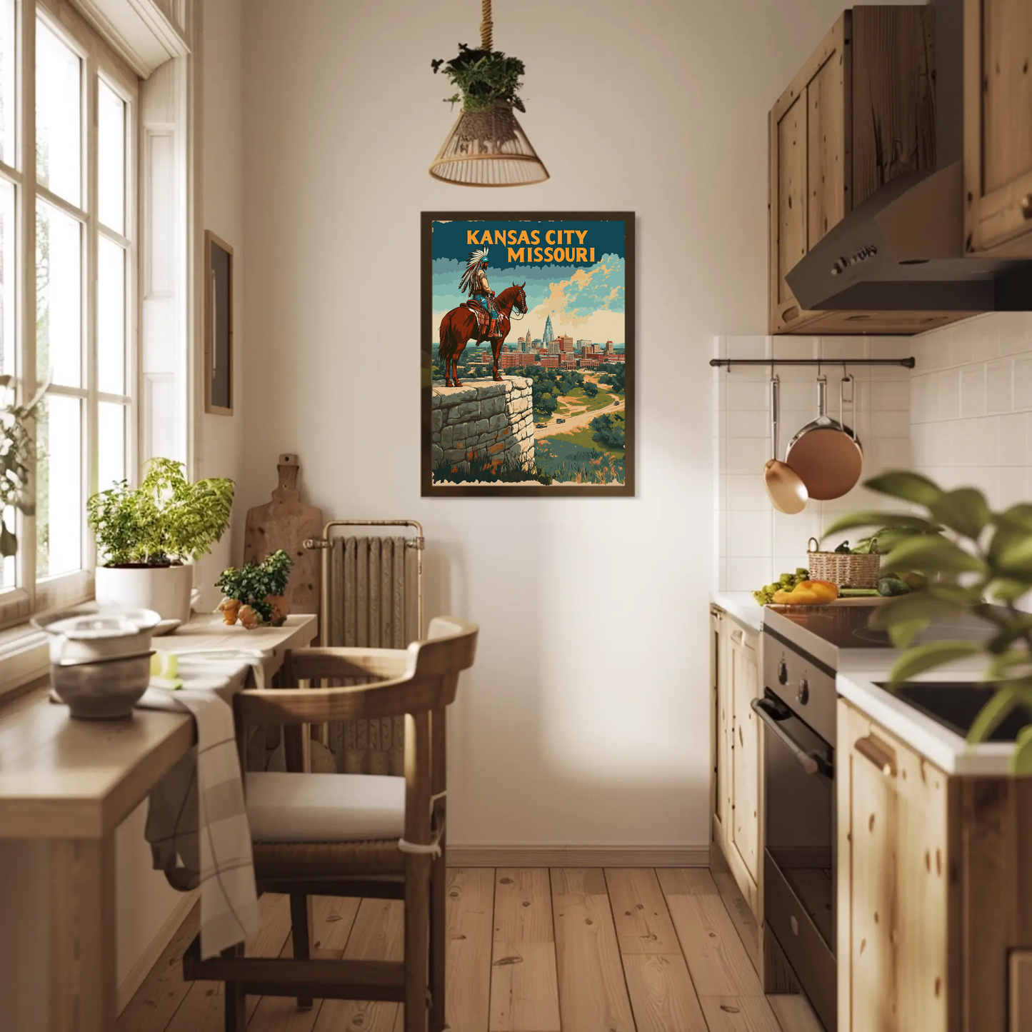 Kansas City Skyline Vintage Travel Poster