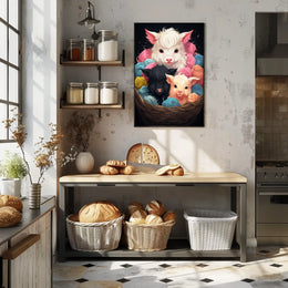 Basket Of Fluffy Friends Poster