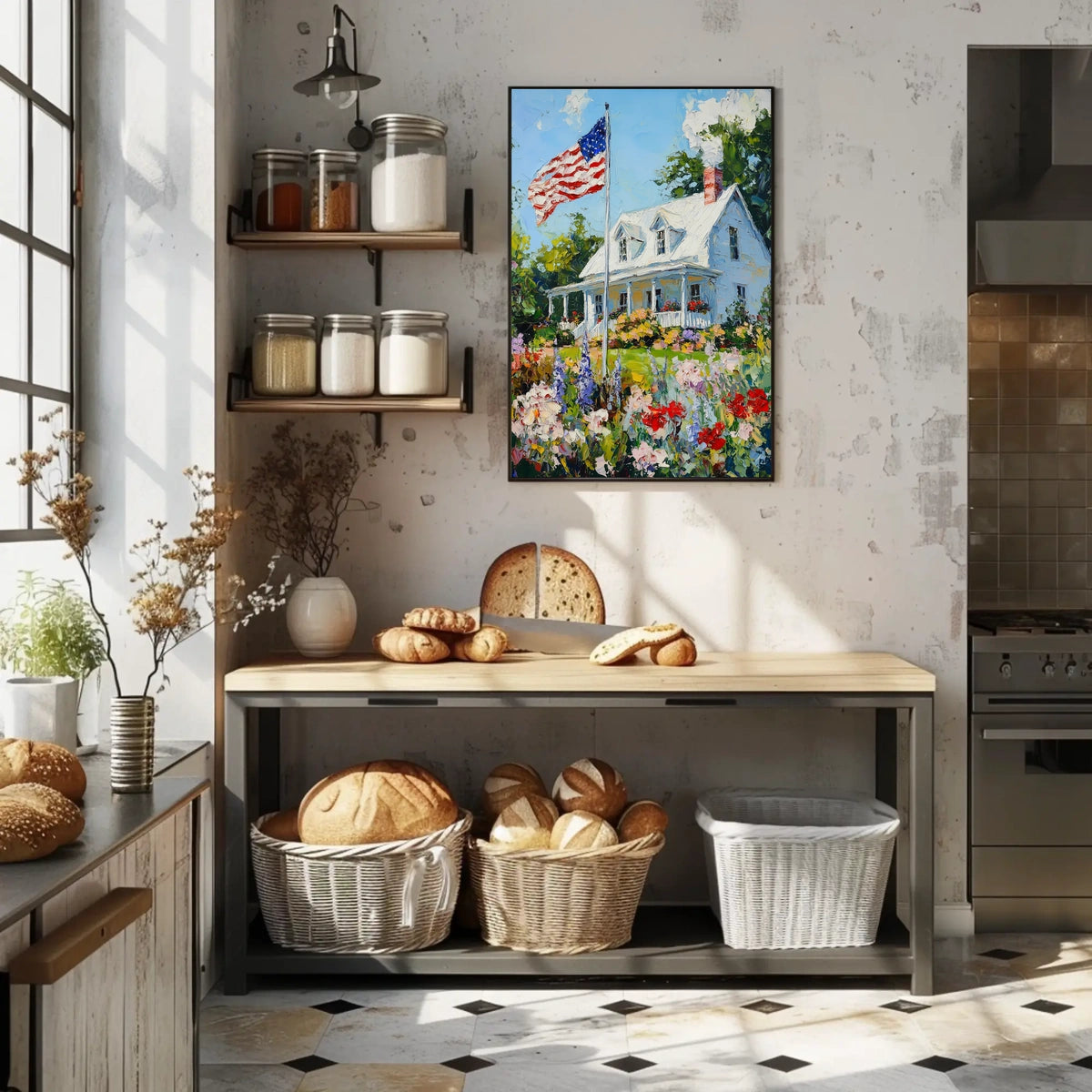 Classic White American Farmhouse Home Decor Poster