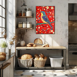Vibrant Bird Poster Dotted Wonderland Art Print