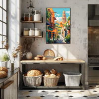 Mexico City Vibrant Street Scene Travel Poster