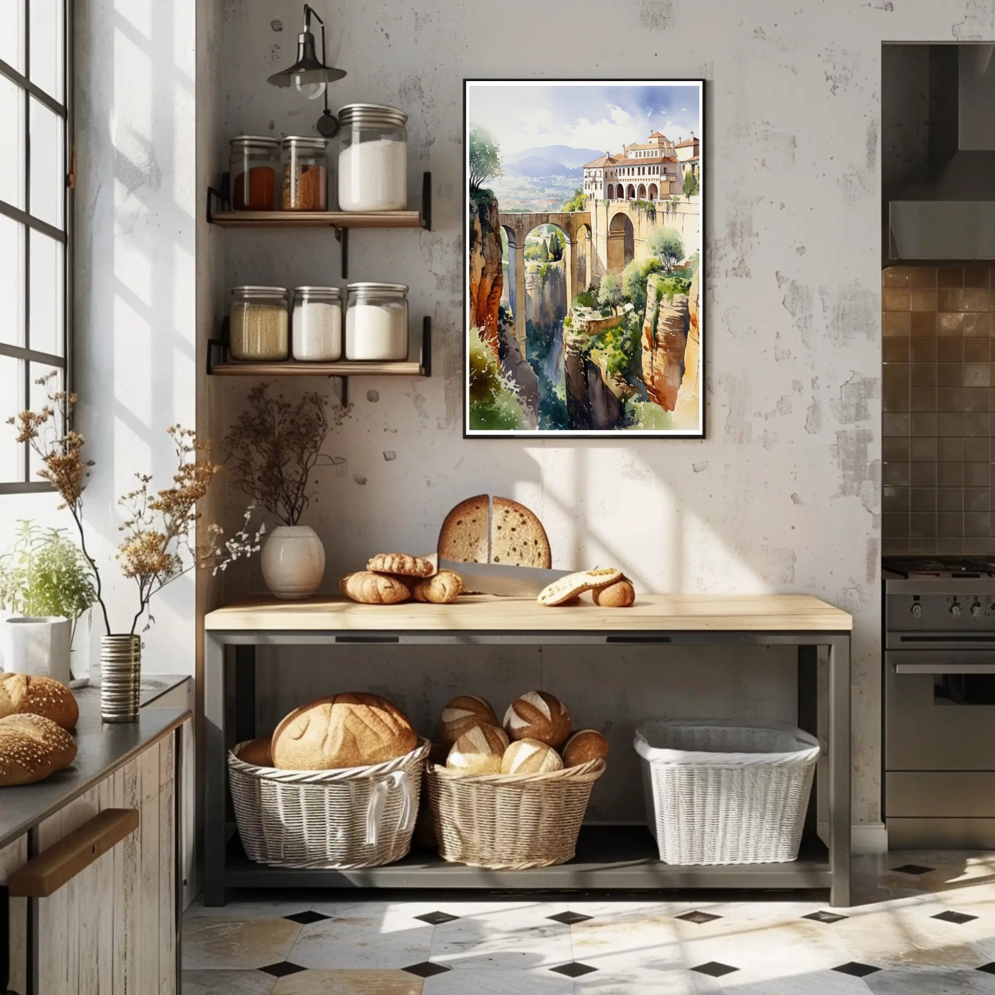 Serene Cliffside Retreat Poster PosterGoat