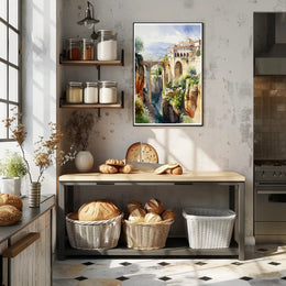 Serene Cliffside Retreat Poster PosterGoat