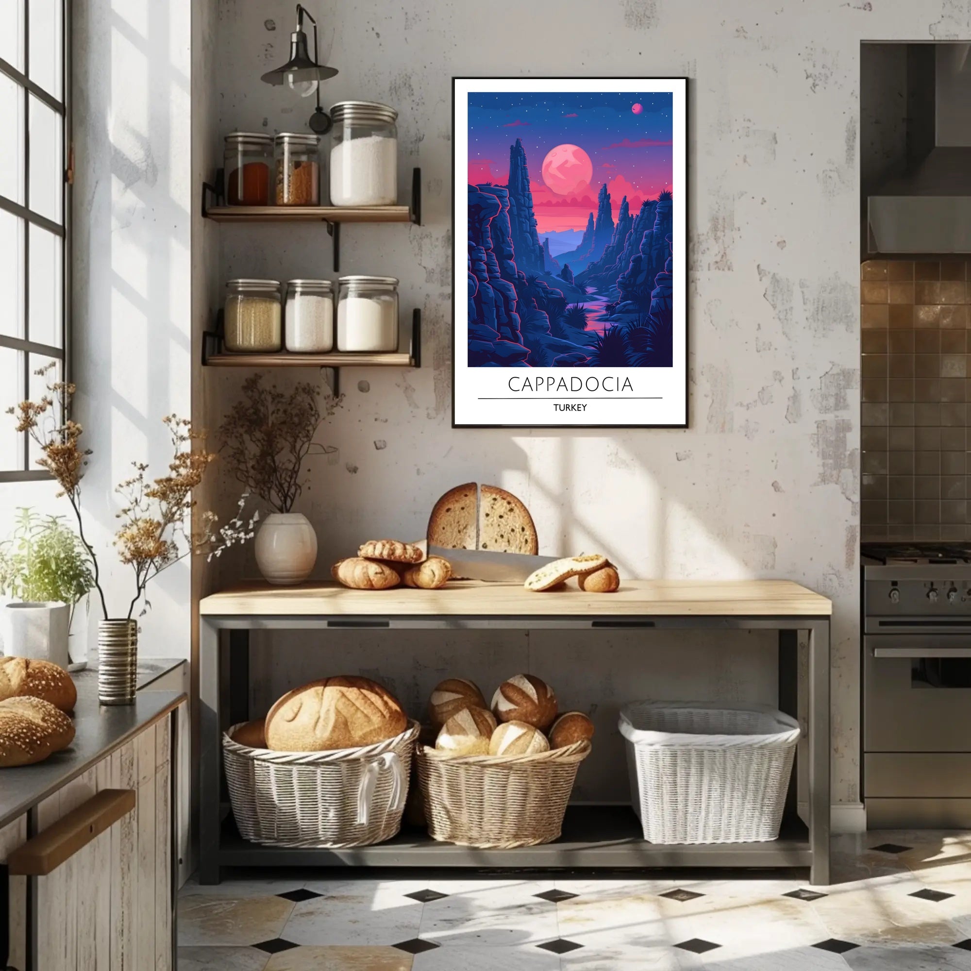 Cappadocia Nightscape Adventure Travel Poster