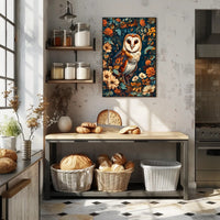 Enchanted Owl In Bloom William Morris Art Poster