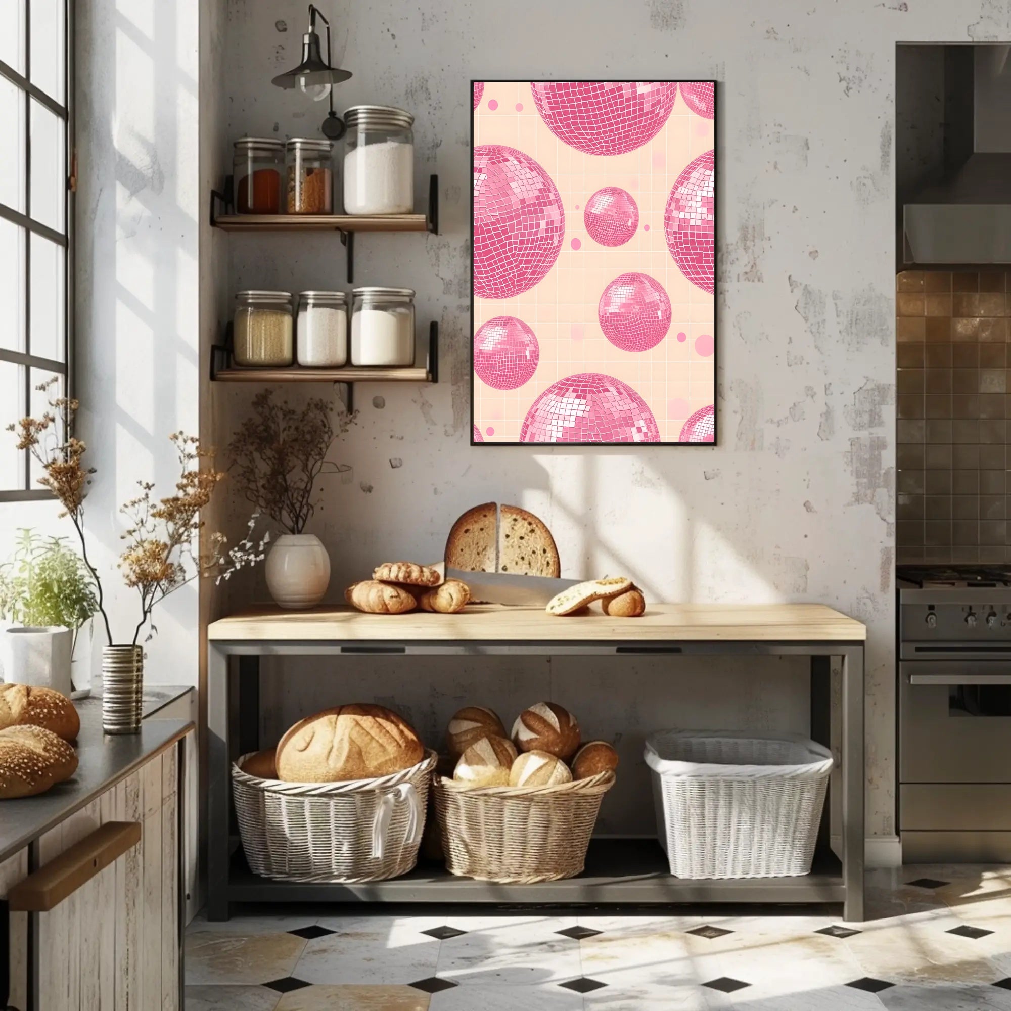 Pink Disco Balls Pop Culture Poster PosterGoat