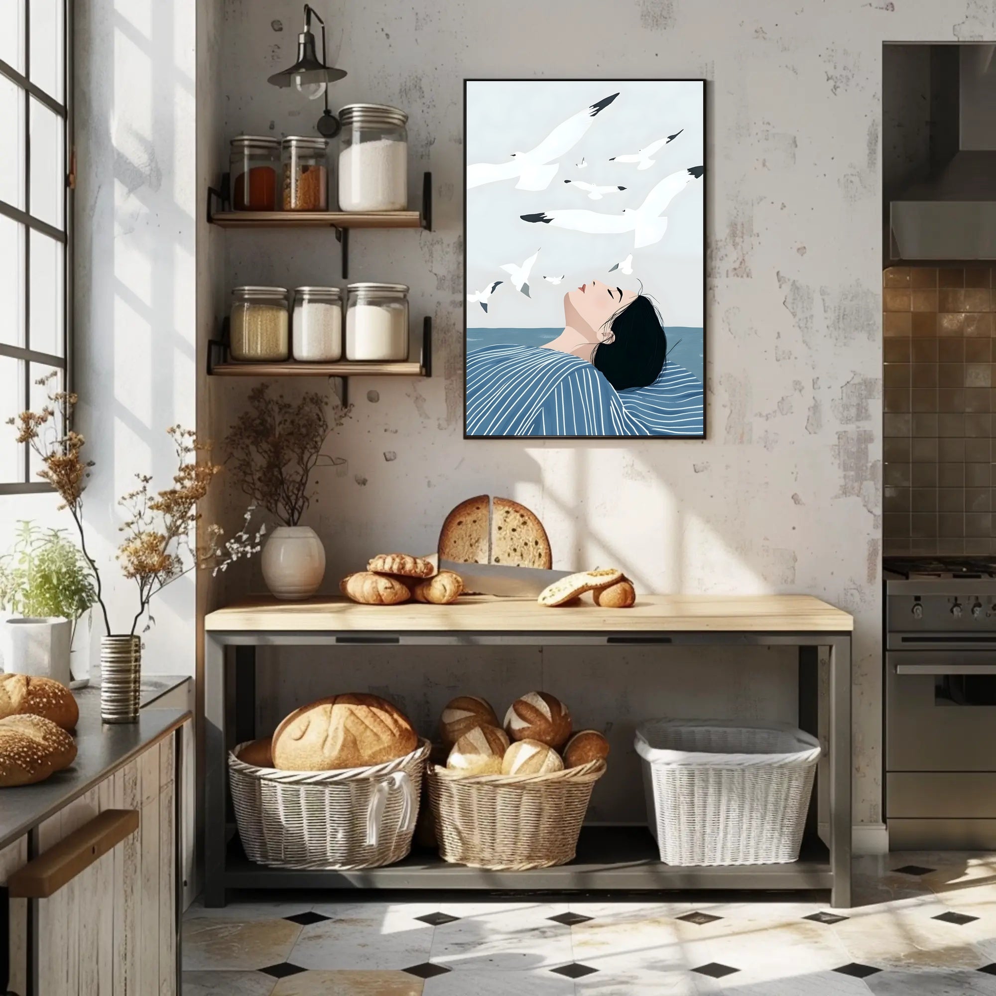 Serenity By The Sea Poster Coastal Wall Art Print