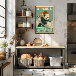 Winter Panda Scene Poster