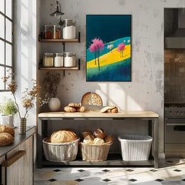 Spring Landscape Poster Vibrant Colorful Modern Print