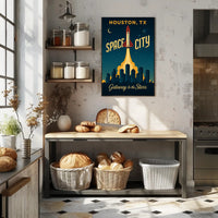 Houston Space Shuttle Launch Poster Space or Astronomy Poster