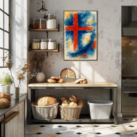 Abstract Cross In Watercolor Abstract Poster