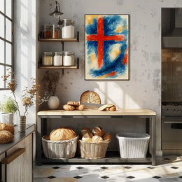 Abstract Cross In Watercolor Abstract Poster