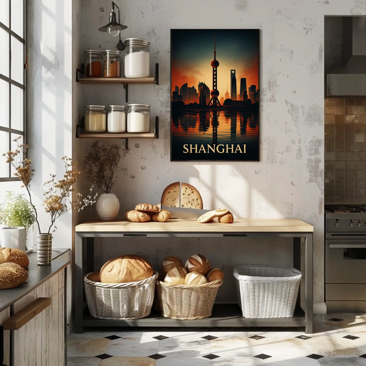 Shanghai Skyline Poster