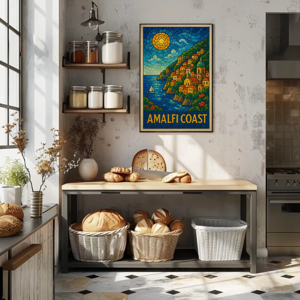 Amalfi Coast Mosaic Poster