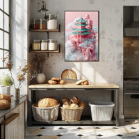 Floating Pagoda In The Clouds Poster PosterGoat