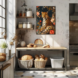 Majestic Leopard Wall Art in Bloom Print
