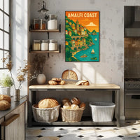 Amalfi Coast Poster 18x24 Scenic Wall Art Print Gift Idea