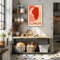 Illinois State Silhouette Poster