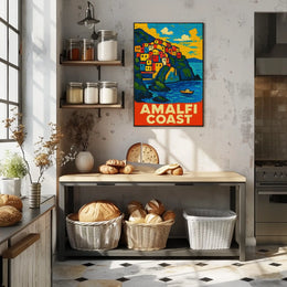 Amalfi Coast Poster Wall Art 18x24 Coastal Decor Print